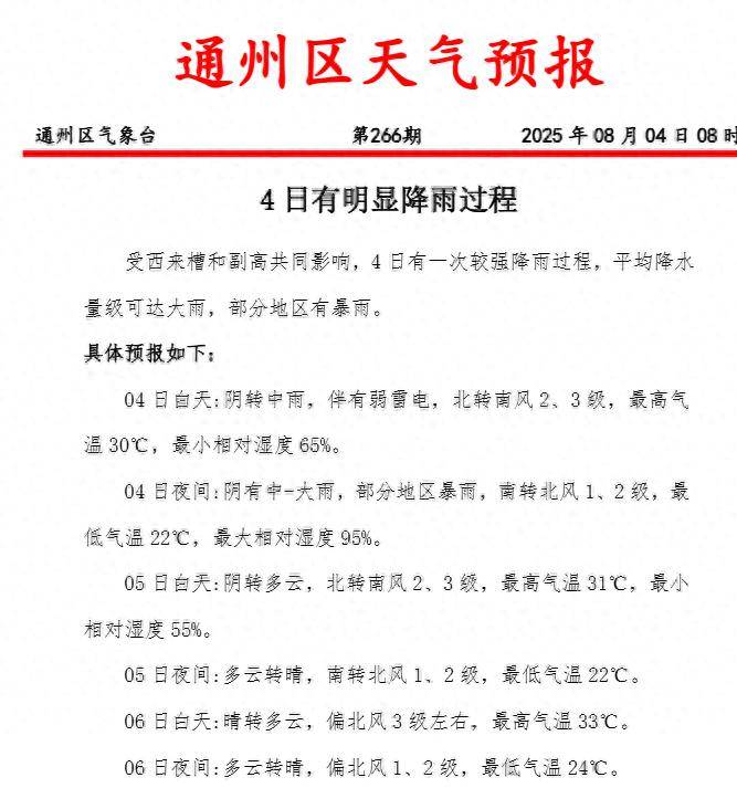 大雨，局地暴雨！通州最新预报！降雨最强时段——