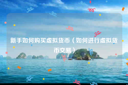 如何购买虚拟币(如何购买虚拟币入门)